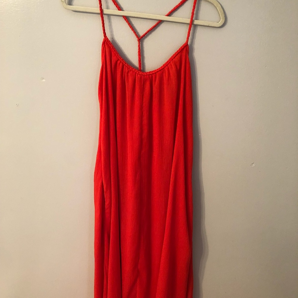 Mango Red Maxi Dress with Strappy Back